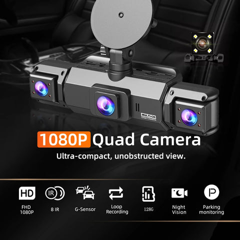 4CH WiFi Dash Cam Auto Kamera s 4 Kamere i Noćnim Snimanjem