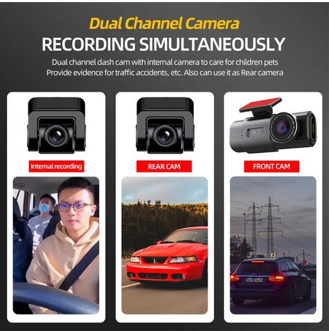 4K Dash Cam Auto Kamera s GPS-om i WiFi-jem | Prednja + Stražnja Kamera