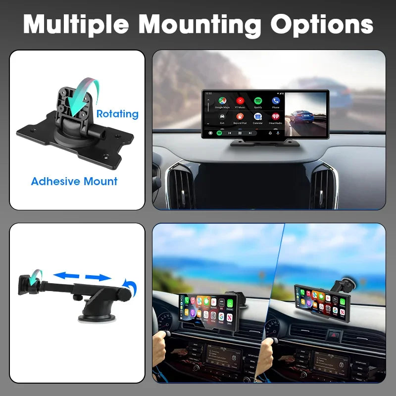 CarPlay & Android Auto +4K  Dash Cam 10.26”