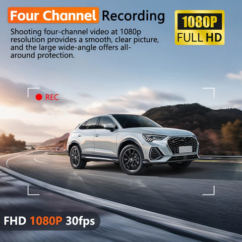 4CH WiFi Dash Cam Auto Kamera s 4 Kamere i Noćnim Snimanjem