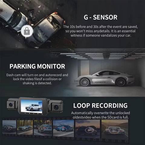 4CH WiFi Dash Cam Auto Kamera s 4 Kamere i Noćnim Snimanjem