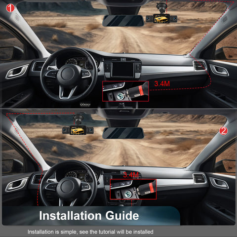 4CH WiFi Dash Cam Auto Kamera s 4 Kamere i Noćnim Snimanjem