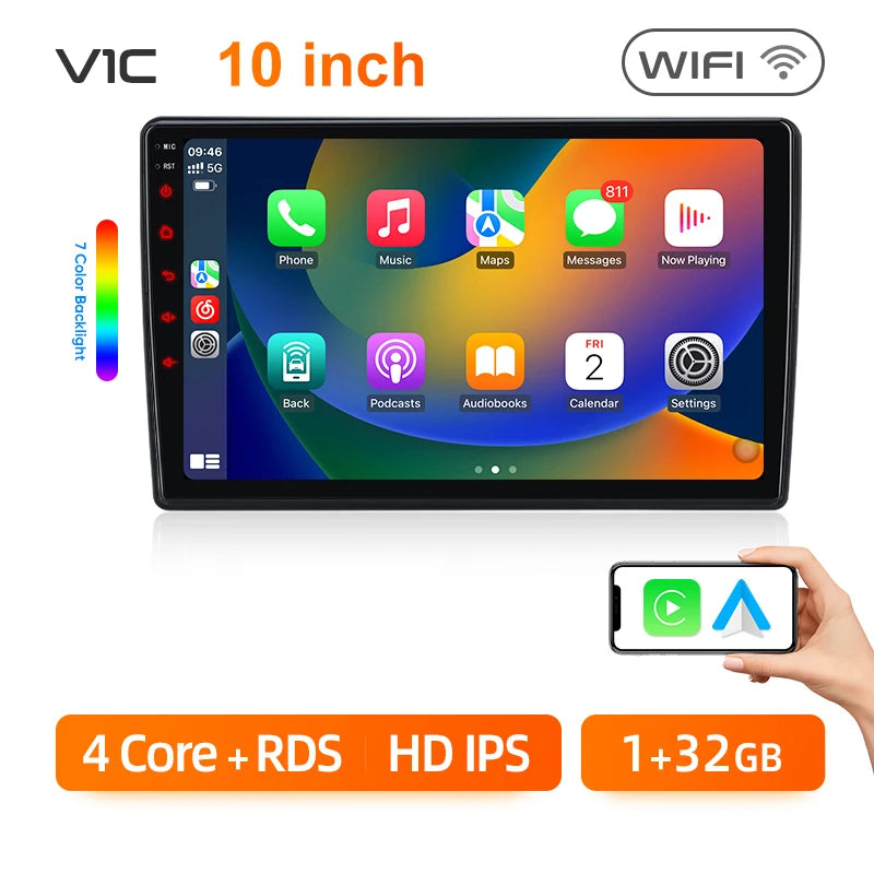 VW 10 ” Smart CarPlay + Android Auto Ekran – Full Touch