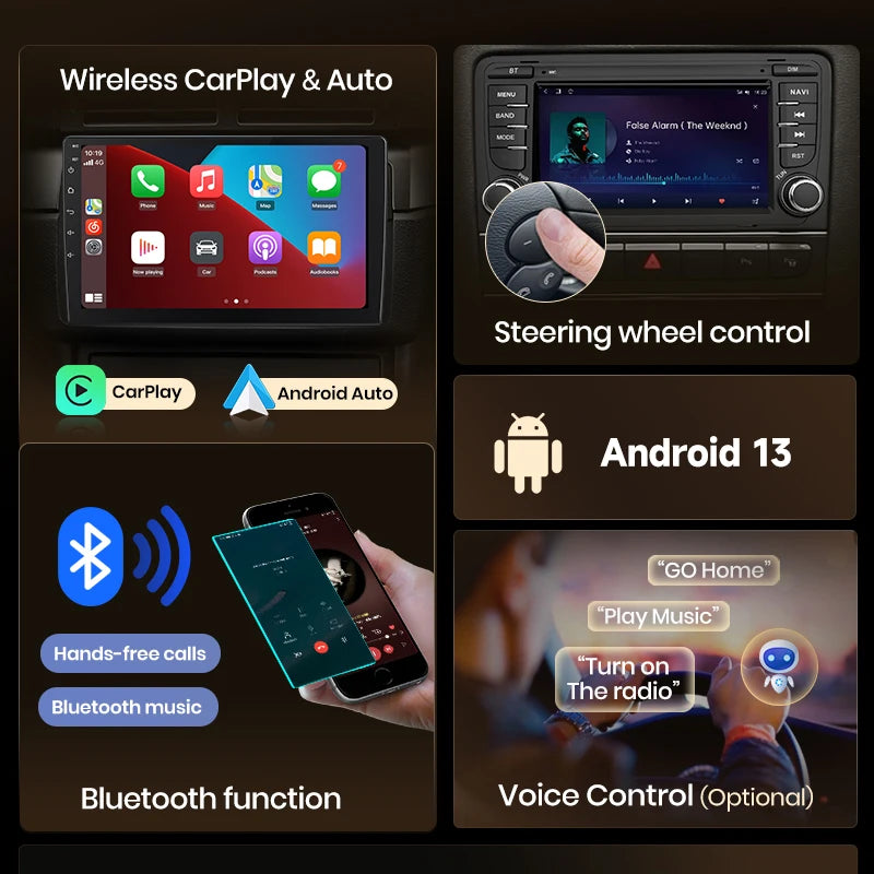 VW ” Smart CarPlay + Android Auto Ekran – Full Touch