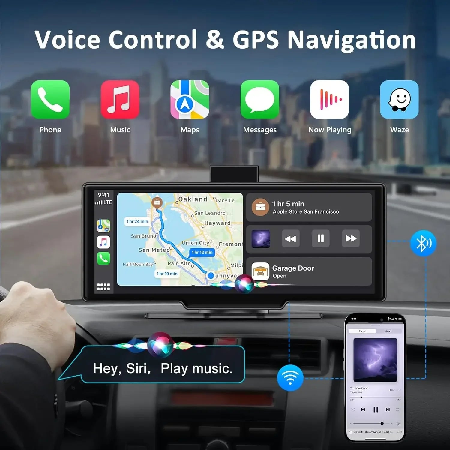 CarPlay & Android Auto +4K  Dash Cam 10.26”