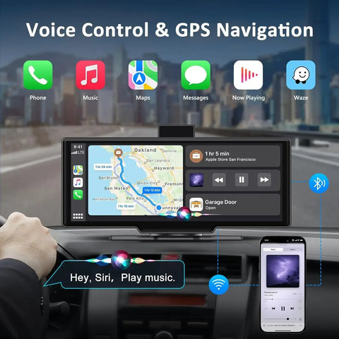 CarPlay & Android Auto +4K  Dash Cam 10.26”