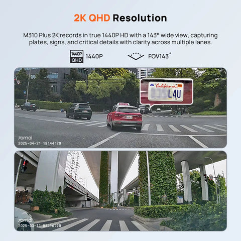 70mai M310 Plus 2K Dash Cam Auto Kamera s WiFi-jem