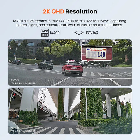 70mai M310 Plus 2K Dash Cam Auto Kamera s WiFi-jem