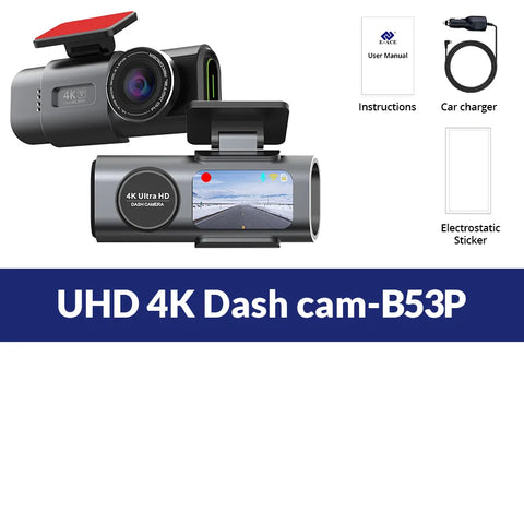 4K Dash Cam Auto Kamera s GPS-om i WiFi-jem | Prednja + Stražnja Kamera