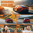 4CH WiFi Dash Cam Auto Kamera s 4 Kamere i NoД‡nim Snimanjem – fotografija 2