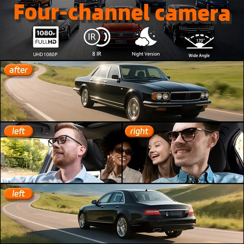 4CH WiFi Dash Cam Auto Kamera s 4 Kamere i Noćnim Snimanjem
