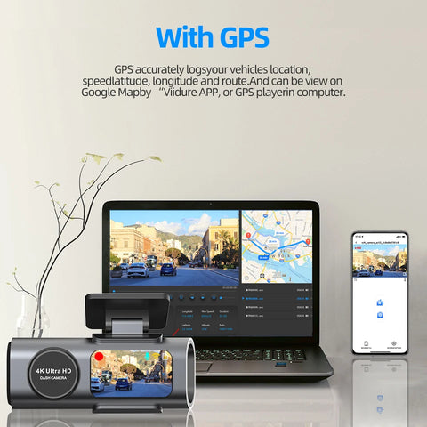 4K Dash Cam Auto Kamera s GPS-om i WiFi-jem | Prednja + Stražnja Kamera