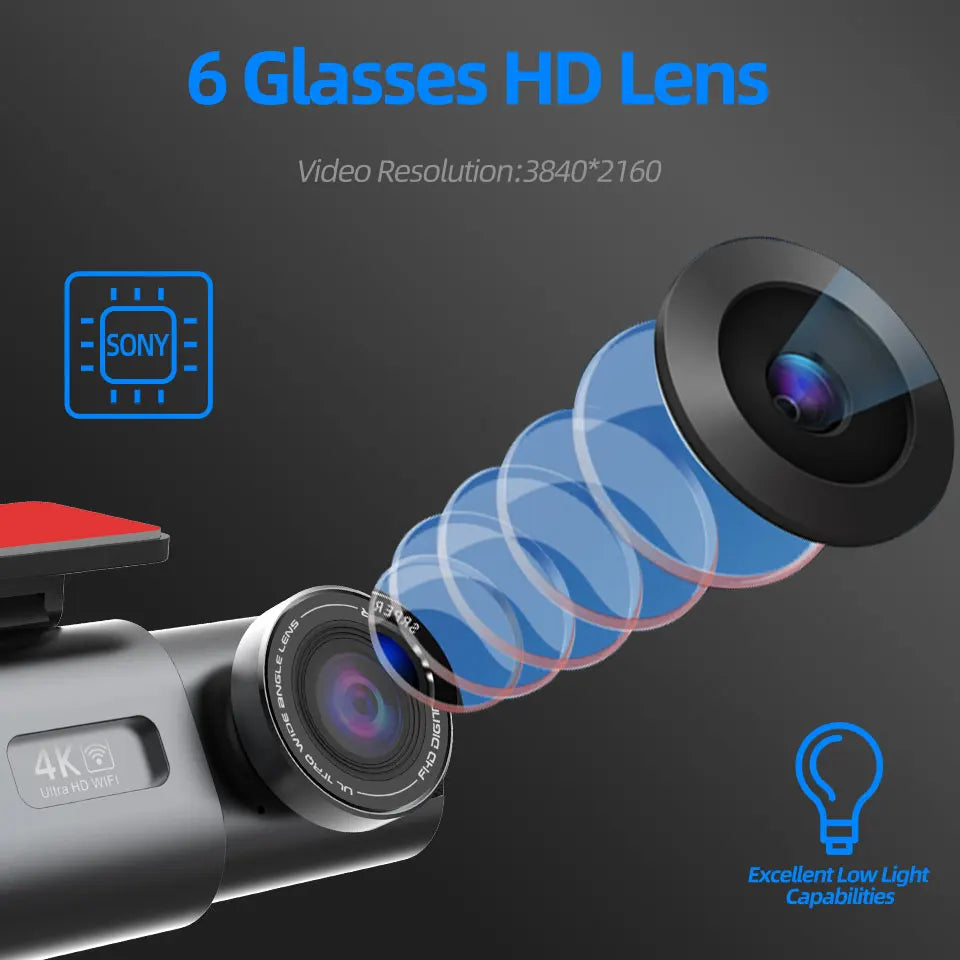 4K Dash Cam Auto Kamera s GPS-om i WiFi-jem | Prednja + StraЕѕnja Kamera – fotografija 10