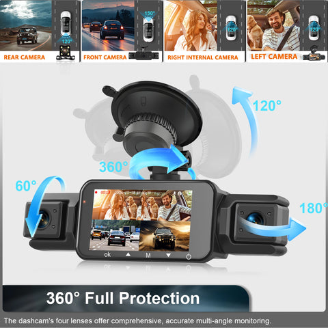 4CH WiFi Dash Cam Auto Kamera s 4 Kamere i Noćnim Snimanjem