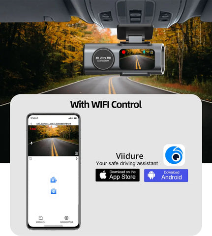4K Dash Cam Auto Kamera s GPS-om i WiFi-jem | Prednja + Stražnja Kamera