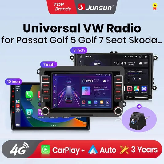 VW 10 ” Smart CarPlay + Android Auto Ekran – Full Touch