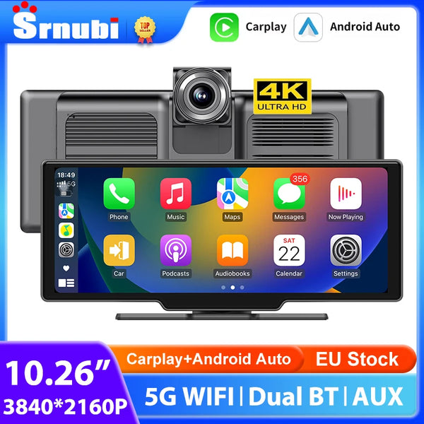 CarPlay & Android Auto +4K  Dash Cam 10.26”