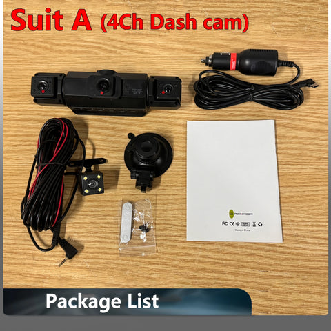 4CH WiFi Dash Cam Auto Kamera s 4 Kamere i Noćnim Snimanjem